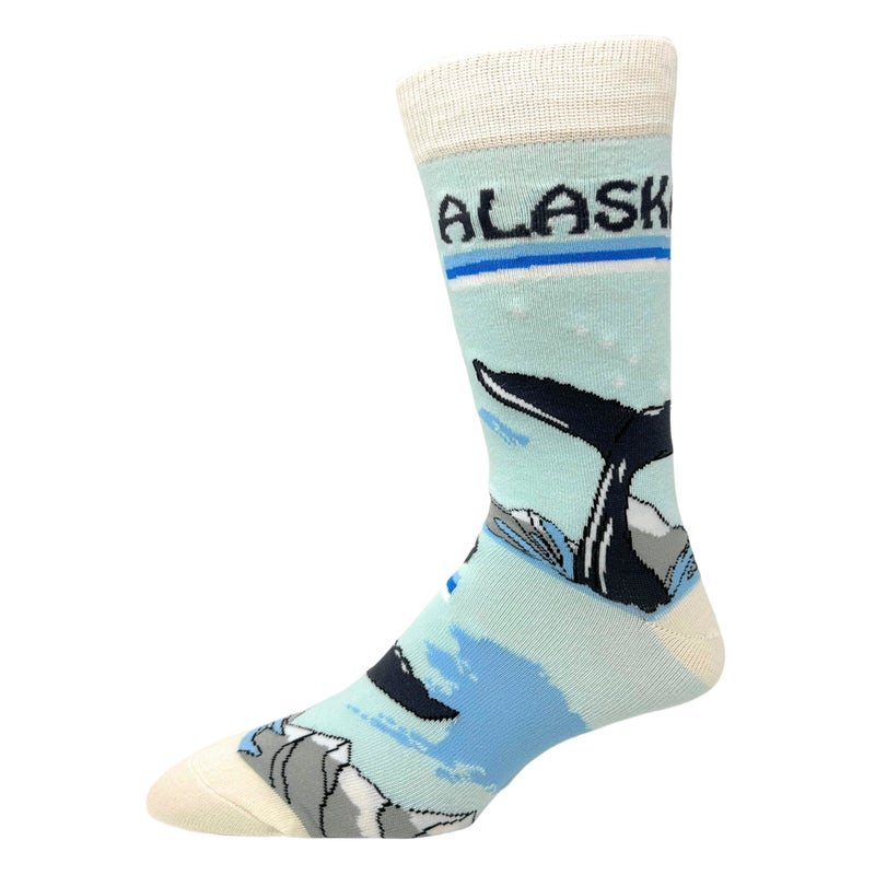 ooohyeah Men's Novelty Crew Socks, Alaska Gifts Souvenirs Merch, Funny Crazy Silly Casual Socks, Size 8-13 - Image 3